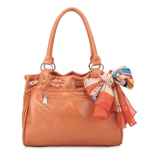 Designer Contrast Color Scarves Lady Handbags Orange 